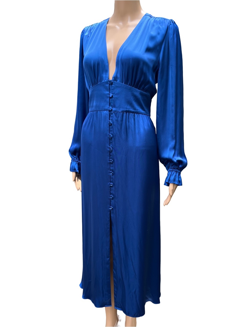 Wilfred Aritzia Cupro Blue Midi Dress M